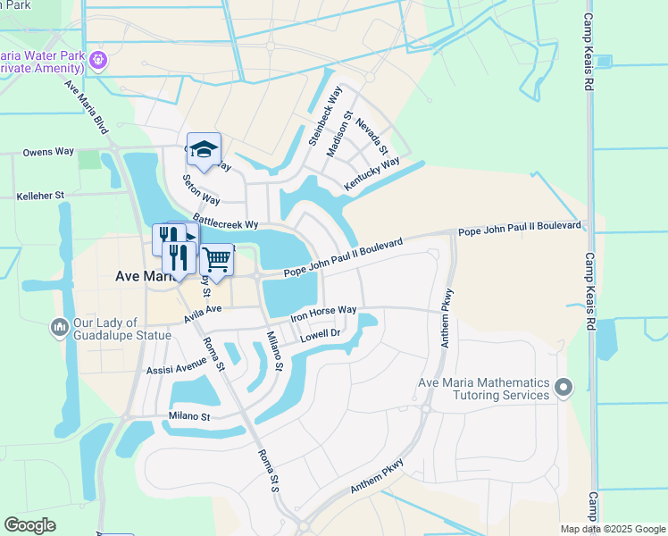 map of restaurants, bars, coffee shops, grocery stores, and more near 4738 Corrado Ave in Ave Maria