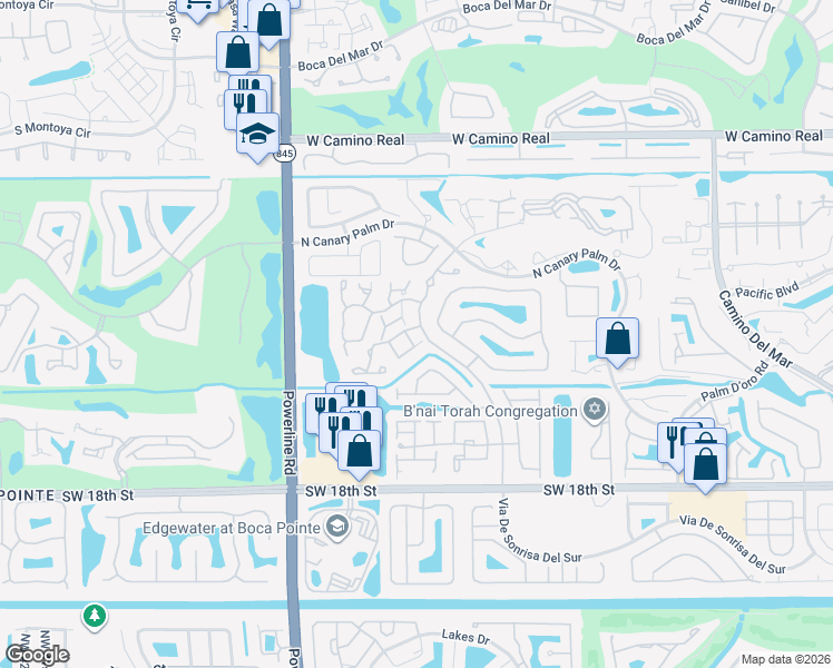 map of restaurants, bars, coffee shops, grocery stores, and more near 6630 Villa Sonrisa Drive in Boca Raton