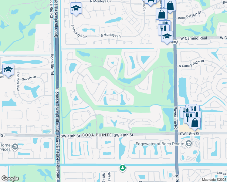 map of restaurants, bars, coffee shops, grocery stores, and more near 7519 La Paz Boulevard in Boca Raton