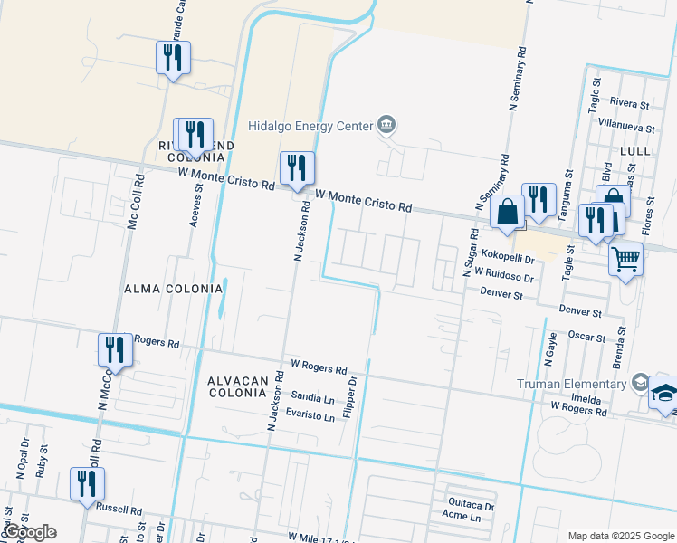 map of restaurants, bars, coffee shops, grocery stores, and more near 2022 Summerland Lane in Edinburg