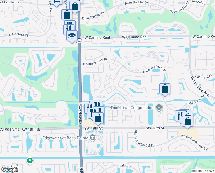 map of restaurants, bars, coffee shops, grocery stores, and more near 6410 Villa Sonrisa Drive in Boca Raton