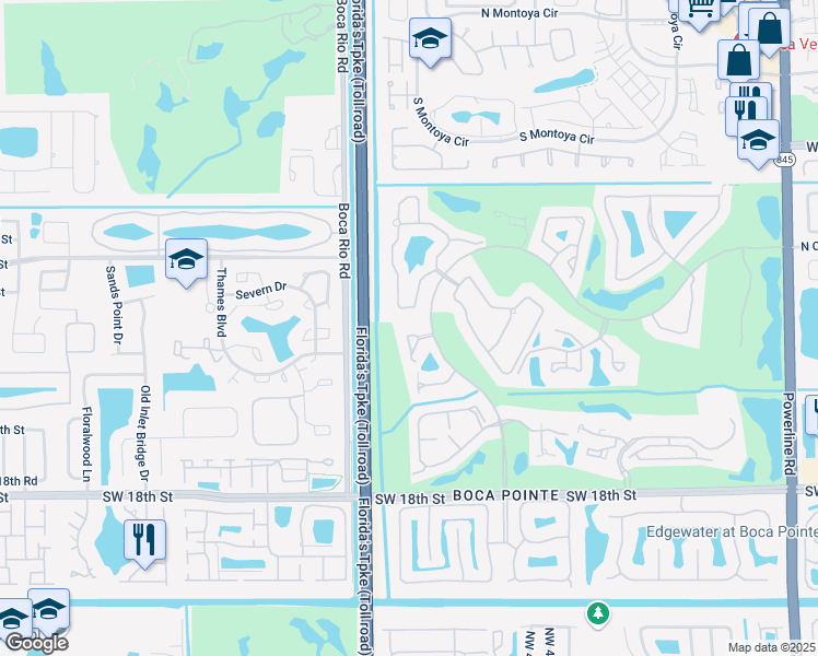 map of restaurants, bars, coffee shops, grocery stores, and more near 7888 Granada Place in Boca Raton