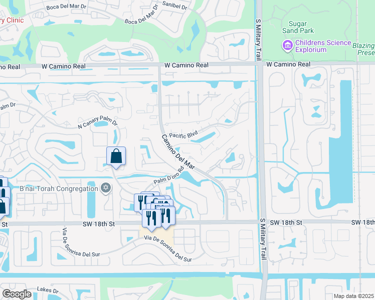 map of restaurants, bars, coffee shops, grocery stores, and more near 5951 Wellesley Park Drive in Boca Raton
