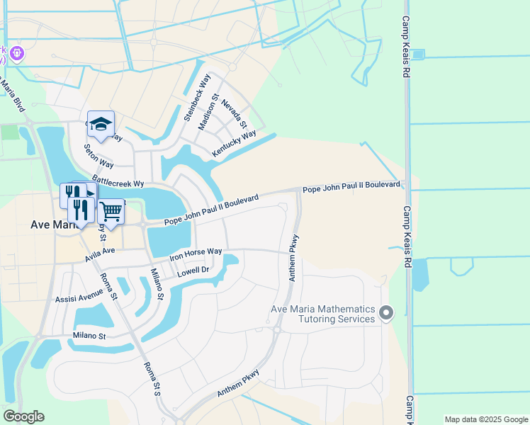 map of restaurants, bars, coffee shops, grocery stores, and more near 4814 Corrado Ave in Ave Maria