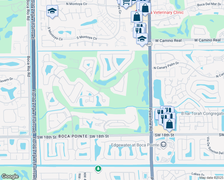 map of restaurants, bars, coffee shops, grocery stores, and more near 22884 El Dorado Drive in Boca Raton