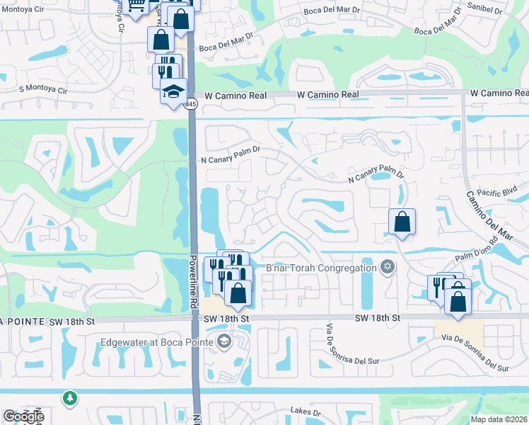 map of restaurants, bars, coffee shops, grocery stores, and more near 6410 Villa Sonrisa Drive in Boca Raton
