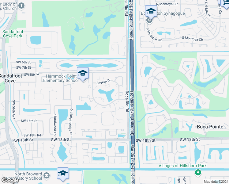 map of restaurants, bars, coffee shops, grocery stores, and more near 8101 Thames Boulevard in Boca Raton