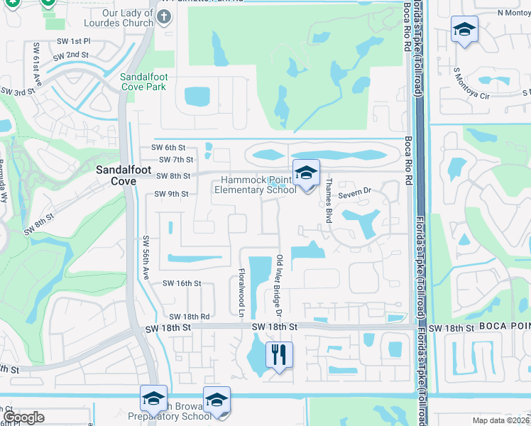 map of restaurants, bars, coffee shops, grocery stores, and more near 22957 Old Inlet Bridge Drive in Boca Raton