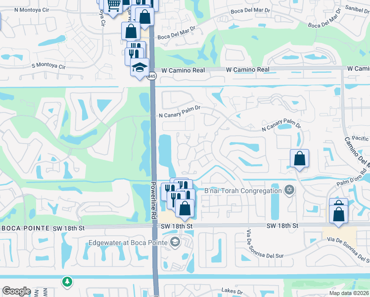 map of restaurants, bars, coffee shops, grocery stores, and more near 6755 Montego Bay Boulevard in Boca Raton