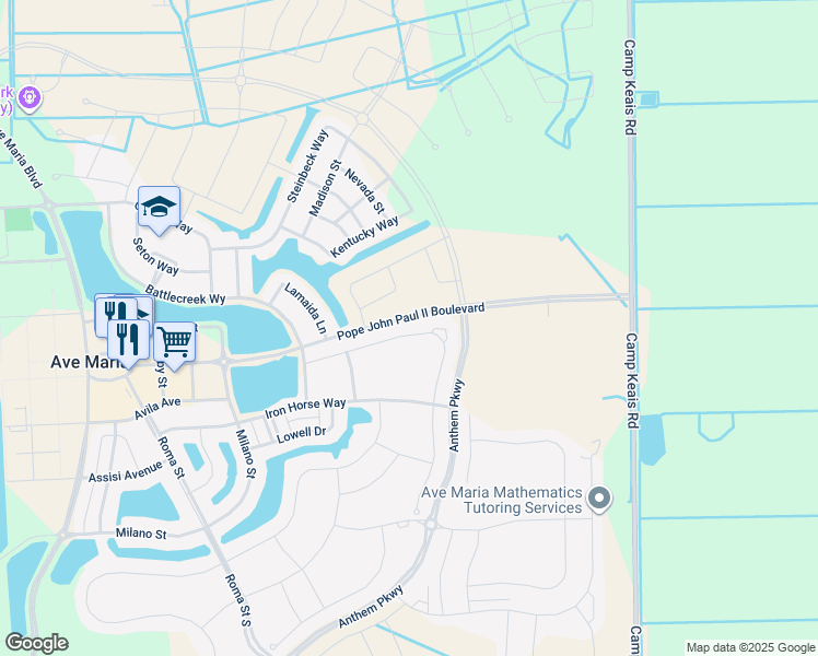 map of restaurants, bars, coffee shops, grocery stores, and more near 4814 Corrado Avenue in Ave Maria