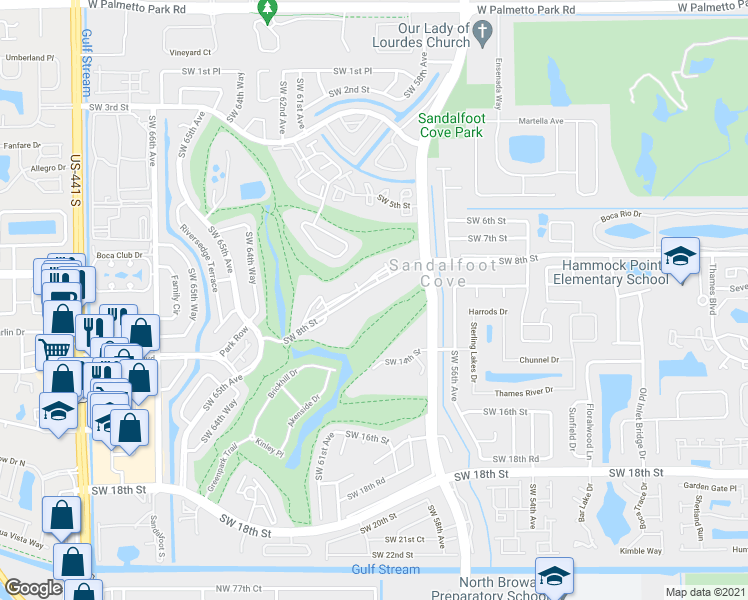 map of restaurants, bars, coffee shops, grocery stores, and more near 9370 Southwest 8th Street in Boca Raton