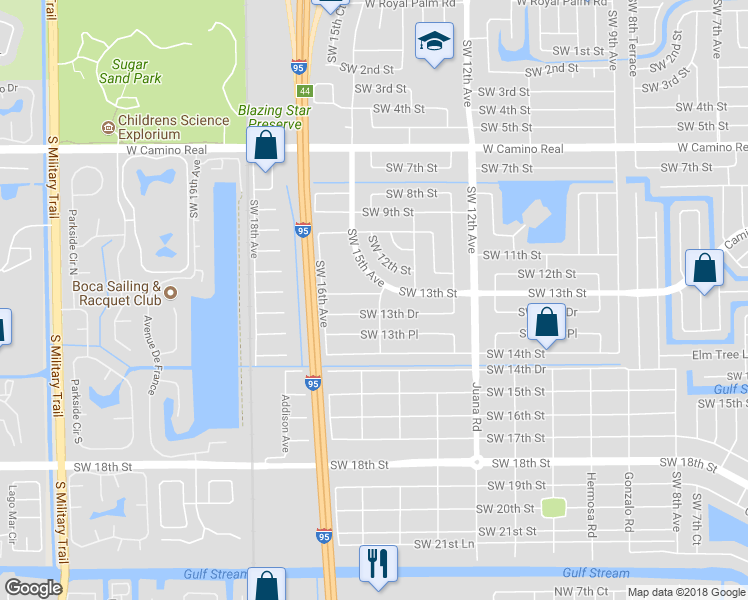 map of restaurants, bars, coffee shops, grocery stores, and more near 1311 Southwest 14th Avenue in Boca Raton