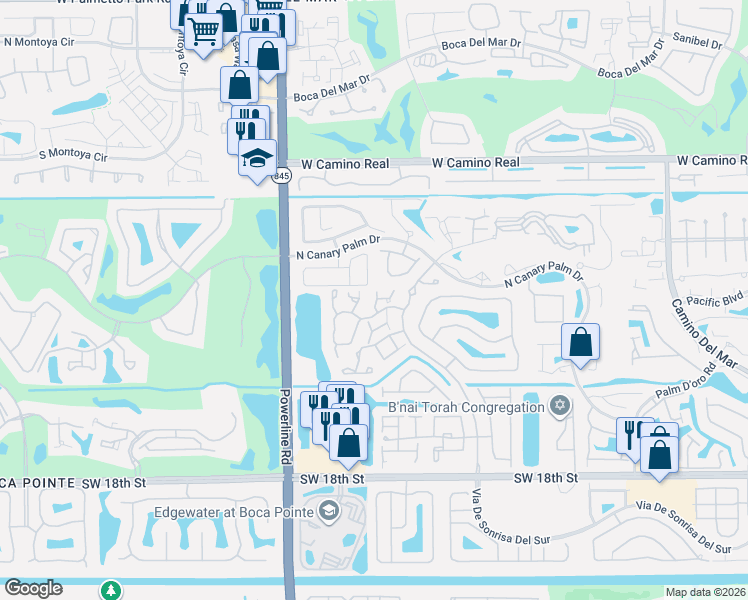 map of restaurants, bars, coffee shops, grocery stores, and more near 6687 Montego Bay Boulevard in Boca Raton