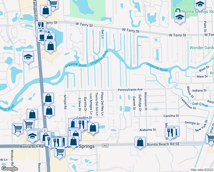 map of restaurants, bars, coffee shops, grocery stores, and more near 15 Galleon Drive in Bonita Springs