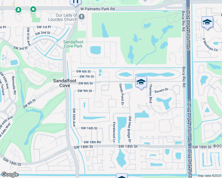 map of restaurants, bars, coffee shops, grocery stores, and more near 22750 Southwest 10th Street in Boca Raton