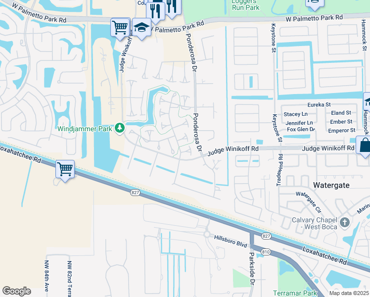 map of restaurants, bars, coffee shops, grocery stores, and more near 22716 Vistawood Way in Boca Raton