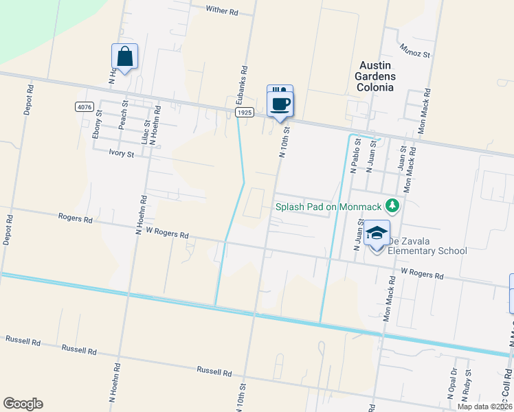 map of restaurants, bars, coffee shops, grocery stores, and more near 5844 Nardo Street in Edinburg
