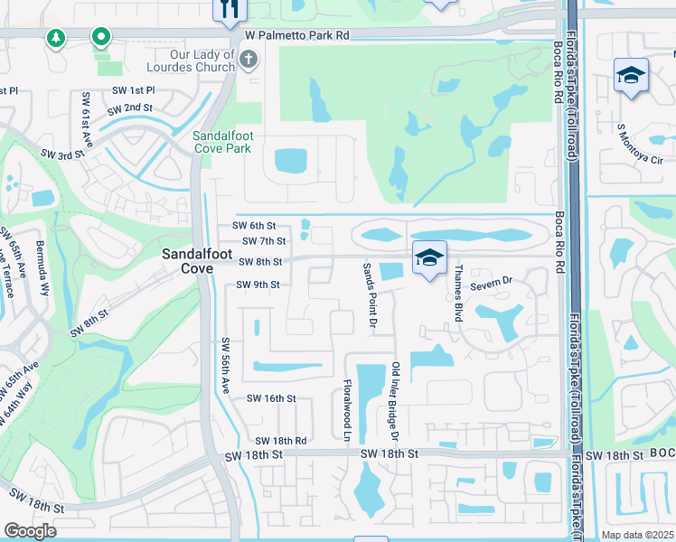 map of restaurants, bars, coffee shops, grocery stores, and more near 8304 Boca Rio Drive in Boca Raton