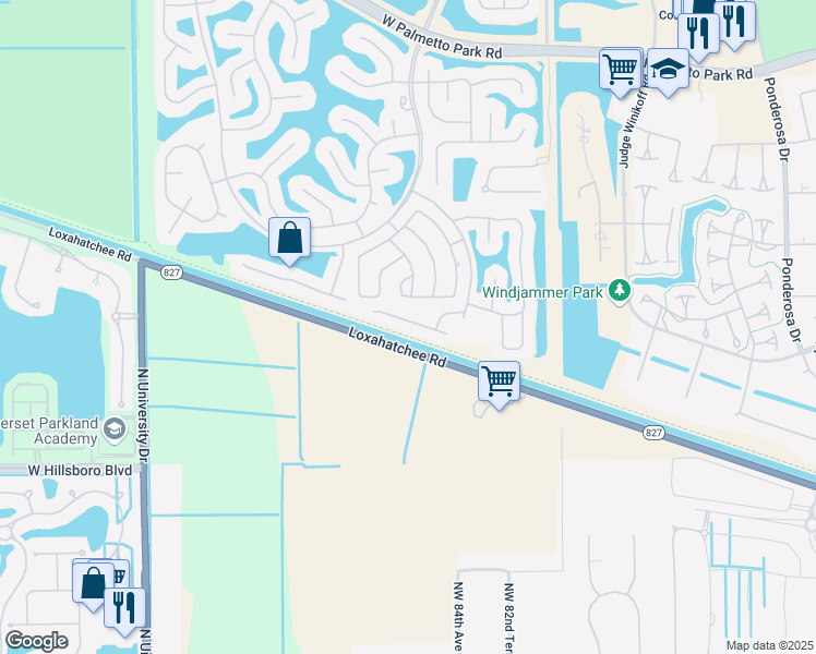 map of restaurants, bars, coffee shops, grocery stores, and more near 22622 Sea Bass Drive in Boca Raton