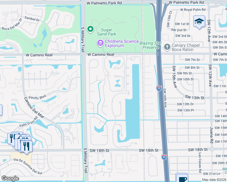 map of restaurants, bars, coffee shops, grocery stores, and more near 924 Southwest 9th Street Circle in Boca Raton