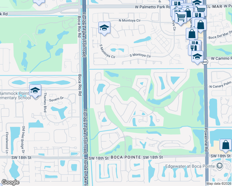 map of restaurants, bars, coffee shops, grocery stores, and more near 7589 La Corniche Circle in Boca Raton