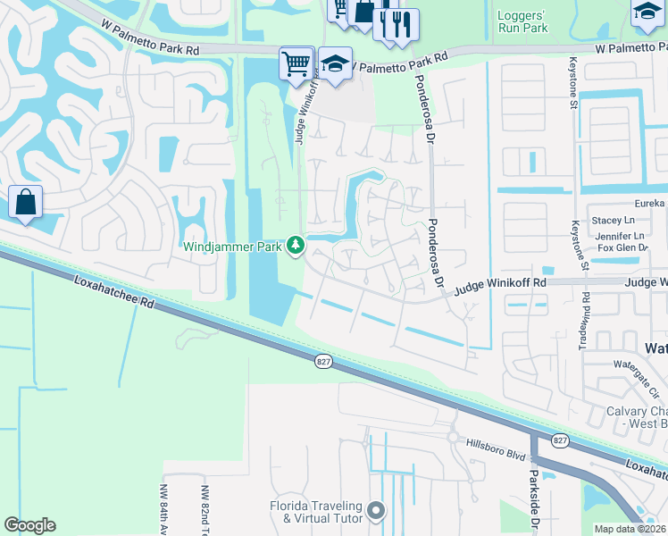 map of restaurants, bars, coffee shops, grocery stores, and more near 11758 Timbers Way in Boca Raton