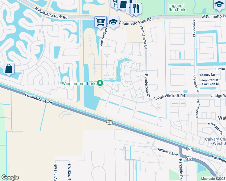 map of restaurants, bars, coffee shops, grocery stores, and more near 11758 Timbers Way in Boca Raton