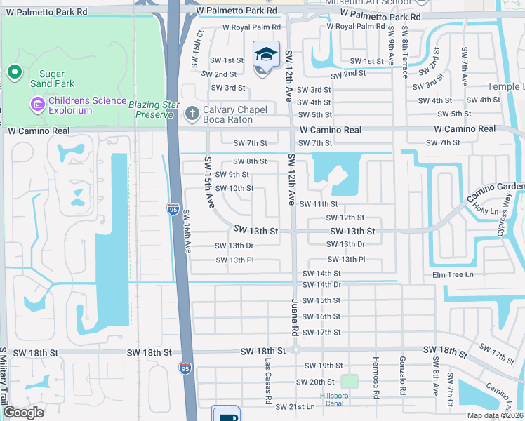 map of restaurants, bars, coffee shops, grocery stores, and more near 1103 Southwest 12th Terrace in Boca Raton