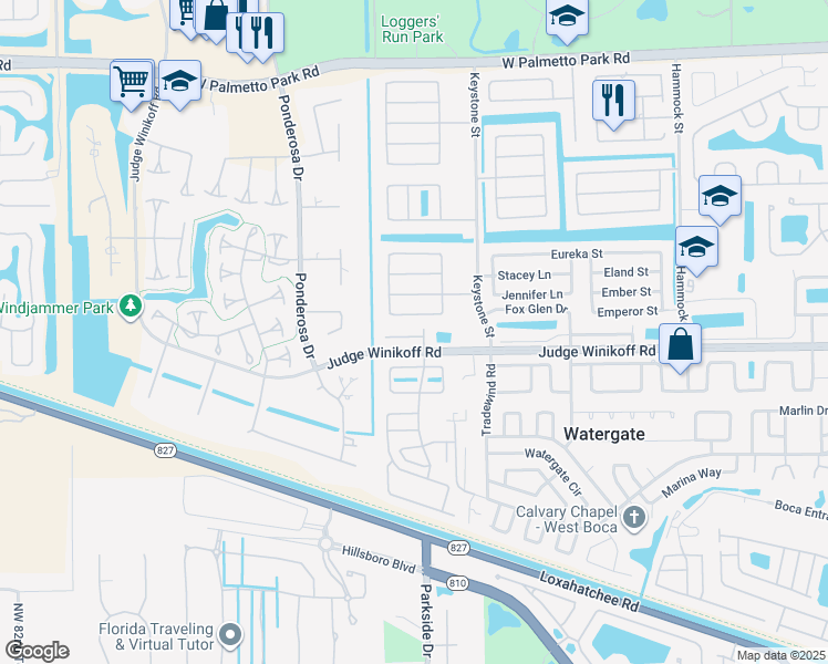 map of restaurants, bars, coffee shops, grocery stores, and more near 11147 Sandpoint Terrace in Boca Raton