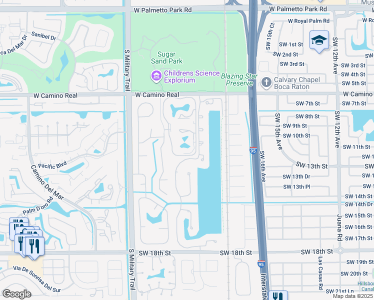map of restaurants, bars, coffee shops, grocery stores, and more near 924 Southwest 9th Street Circle in Boca Raton