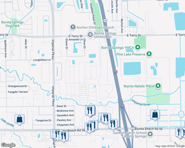 map of restaurants, bars, coffee shops, grocery stores, and more near 27407 Valois Drive in Bonita Springs