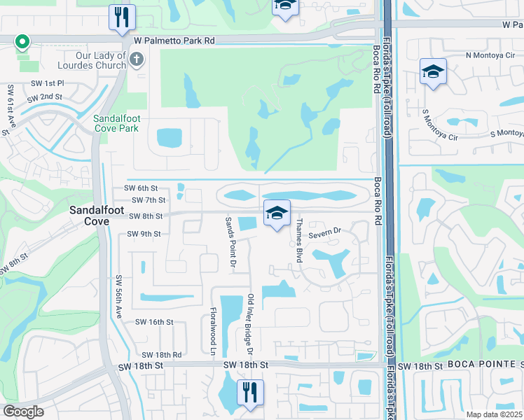 map of restaurants, bars, coffee shops, grocery stores, and more near 148 Boca Rio Drive in Boca Raton