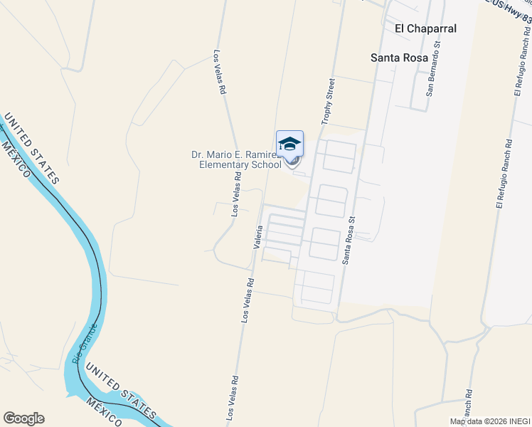 map of restaurants, bars, coffee shops, grocery stores, and more near 1110 Cornerstone Loop in Rio Grande City