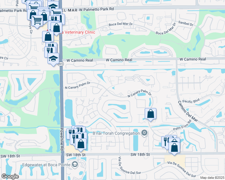 map of restaurants, bars, coffee shops, grocery stores, and more near 6531 Parkview Dr in Boca Raton
