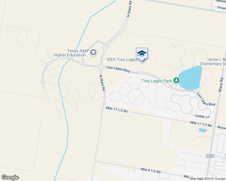 map of restaurants, bars, coffee shops, grocery stores, and more near 5700 River Road in McAllen