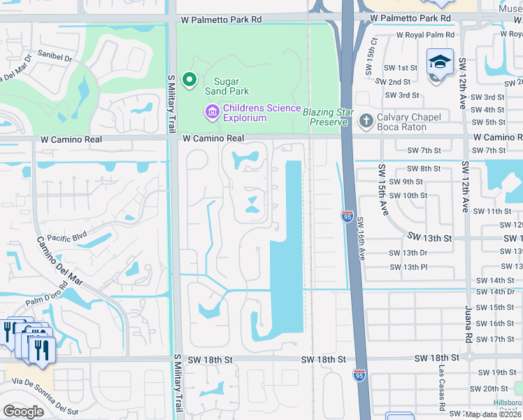 map of restaurants, bars, coffee shops, grocery stores, and more near 924 Southwest 9th Street Circle in Boca Raton