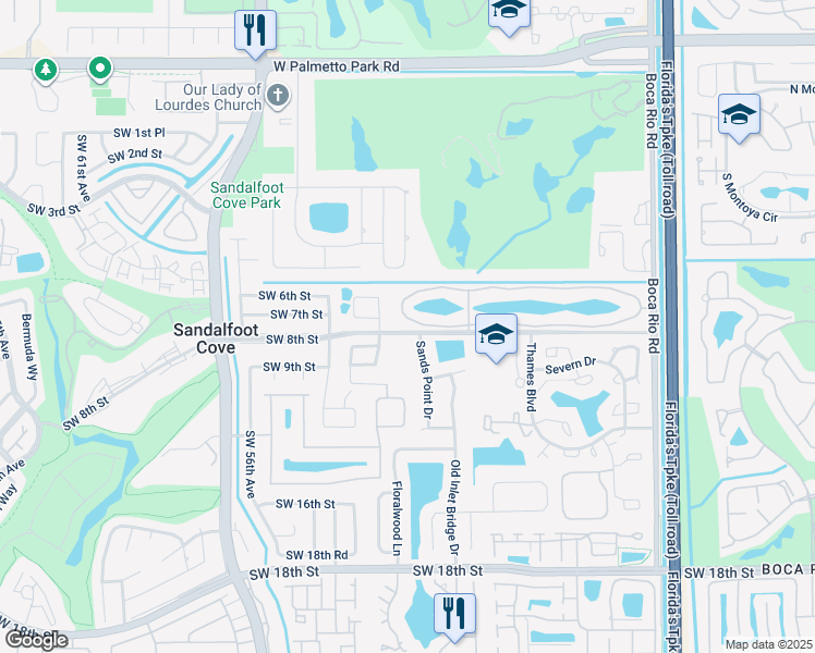 map of restaurants, bars, coffee shops, grocery stores, and more near 8304 Boca Rio Drive in Boca Raton