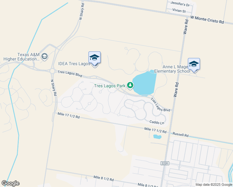 map of restaurants, bars, coffee shops, grocery stores, and more near 5005 Escondido Pass in McAllen