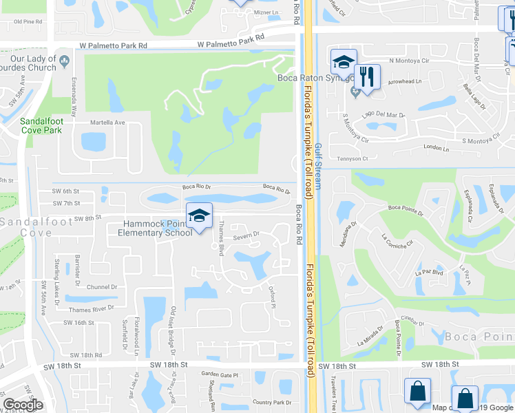 map of restaurants, bars, coffee shops, grocery stores, and more near 8507 Boca Rio Drive in Boca Raton