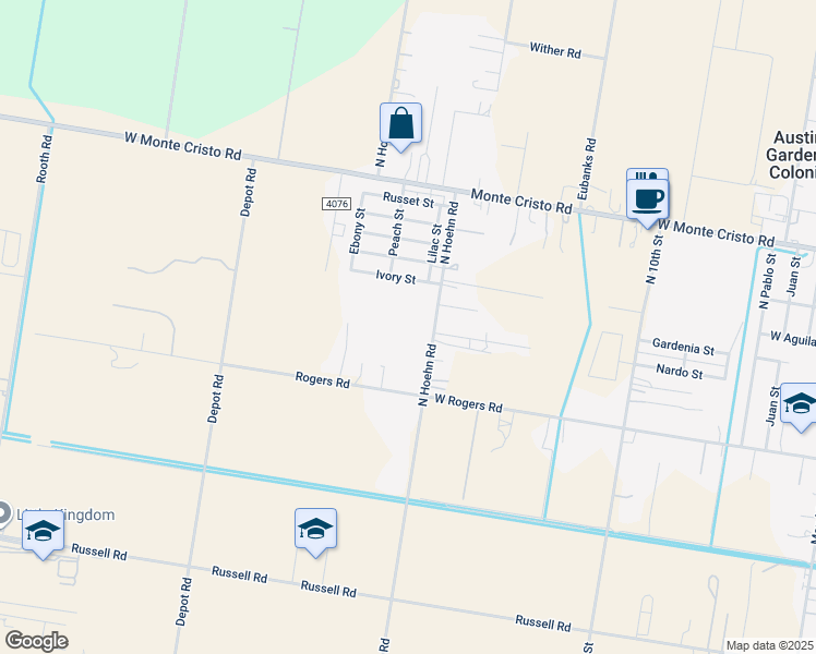 map of restaurants, bars, coffee shops, grocery stores, and more near 3011 North Hoehn Drive in Edinburg