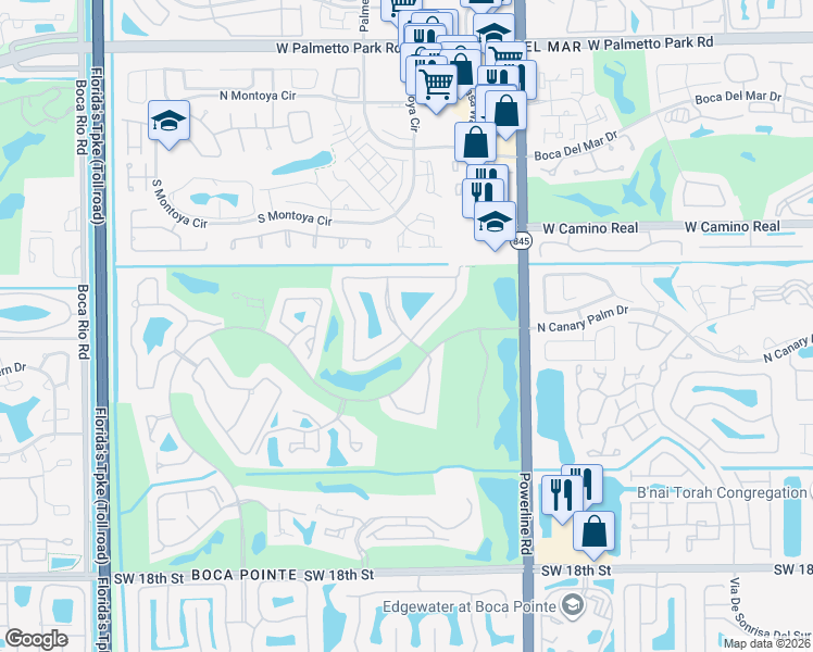 map of restaurants, bars, coffee shops, grocery stores, and more near 22498 Esplanada Circle in Boca Raton