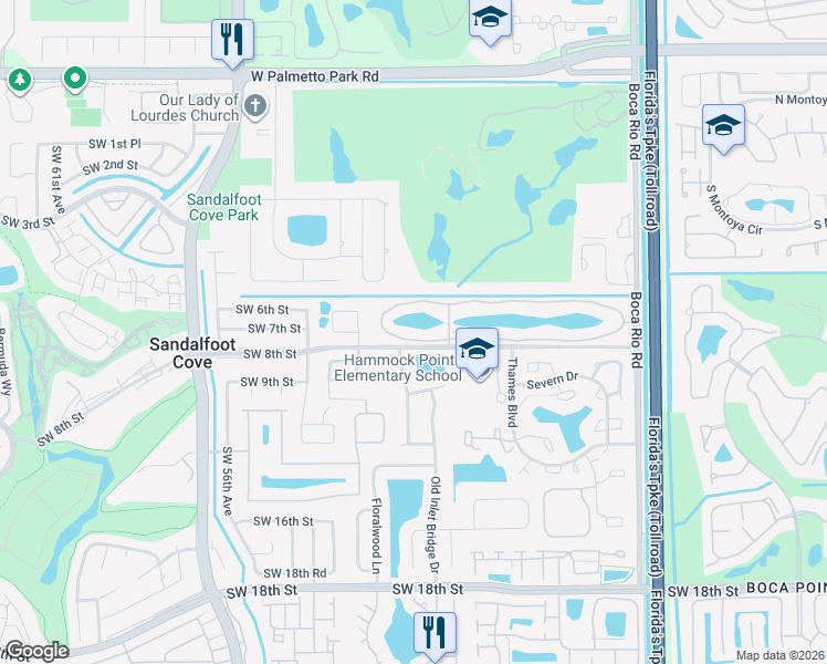 map of restaurants, bars, coffee shops, grocery stores, and more near 8327 Boca Rio Drive in Boca Raton