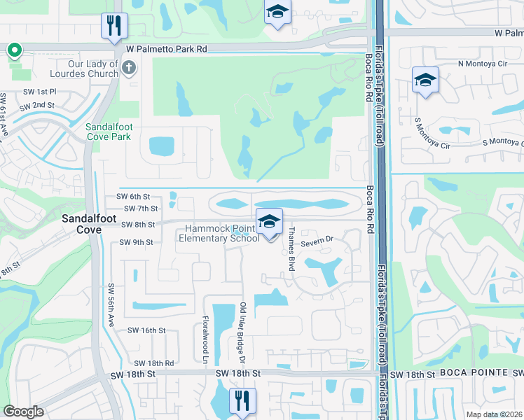 map of restaurants, bars, coffee shops, grocery stores, and more near 148 Boca Rio Drive in Boca Raton