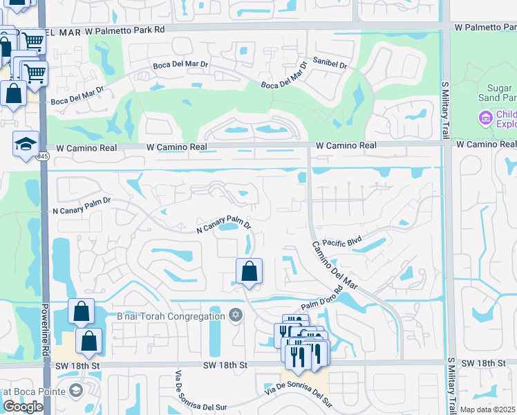 map of restaurants, bars, coffee shops, grocery stores, and more near 6324 La Costa Drive in Boca Raton