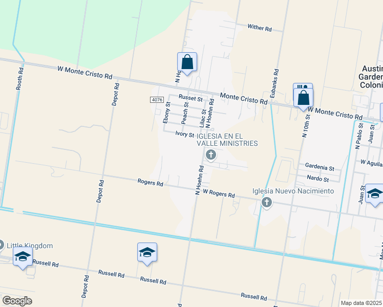map of restaurants, bars, coffee shops, grocery stores, and more near 3011 North Hoehn Drive in Edinburg