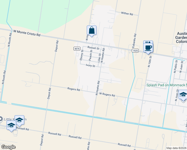 map of restaurants, bars, coffee shops, grocery stores, and more near 3011 North Hoehn Drive in Edinburg