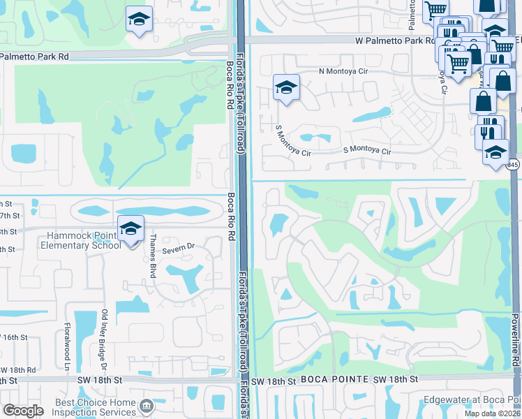map of restaurants, bars, coffee shops, grocery stores, and more near 22654 Meridiana Drive in Boca Raton