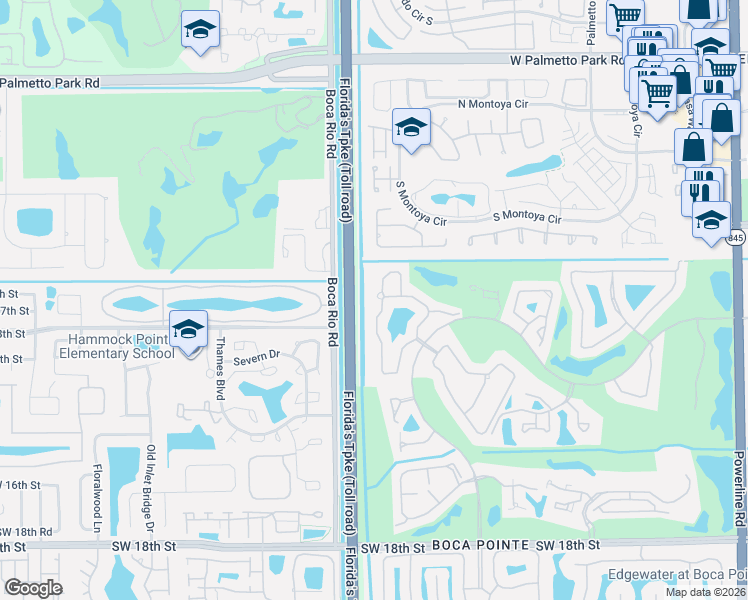 map of restaurants, bars, coffee shops, grocery stores, and more near 22654 Meridiana Drive in Boca Raton