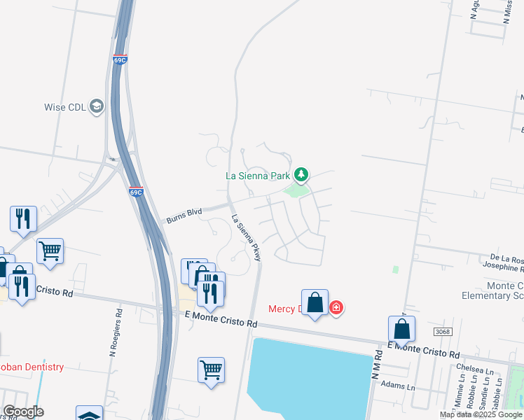 map of restaurants, bars, coffee shops, grocery stores, and more near 1808 Alazan Street in Edinburg