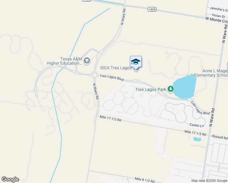 map of restaurants, bars, coffee shops, grocery stores, and more near 14501 Limestone Way in McAllen
